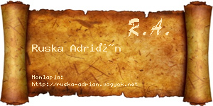 Ruska Adrián névjegykártya